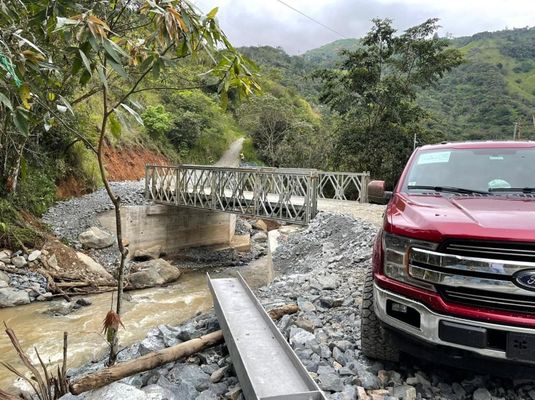 Pont Bailey en acier, pont isotrope à matériau uniforme, module d'élasticité élevé et période de construction rapide pour divers usages